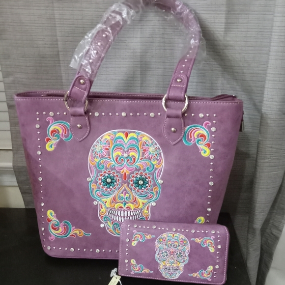 Sugar skull purse and wallet - Picture 2 of 3